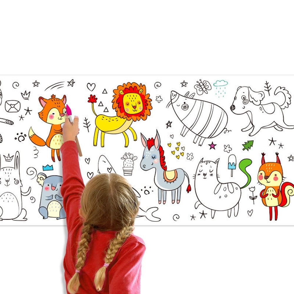 Kids Educational Workbooks - ملصق جداري على شكل لفافة للرسم