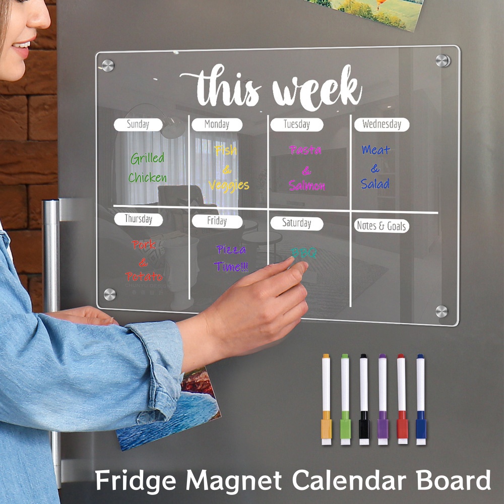 Magnetic Letter Board - لوحة تقويم مغناطيسية للثلاجة، مخطط أسبوعي،