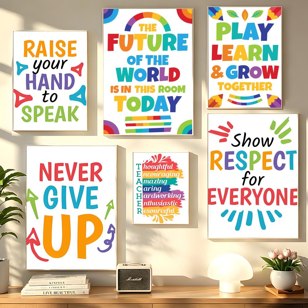 Kids Education Wallpaper - ملصق جداري تعليمي للأطفال بتصميم إيجابي،