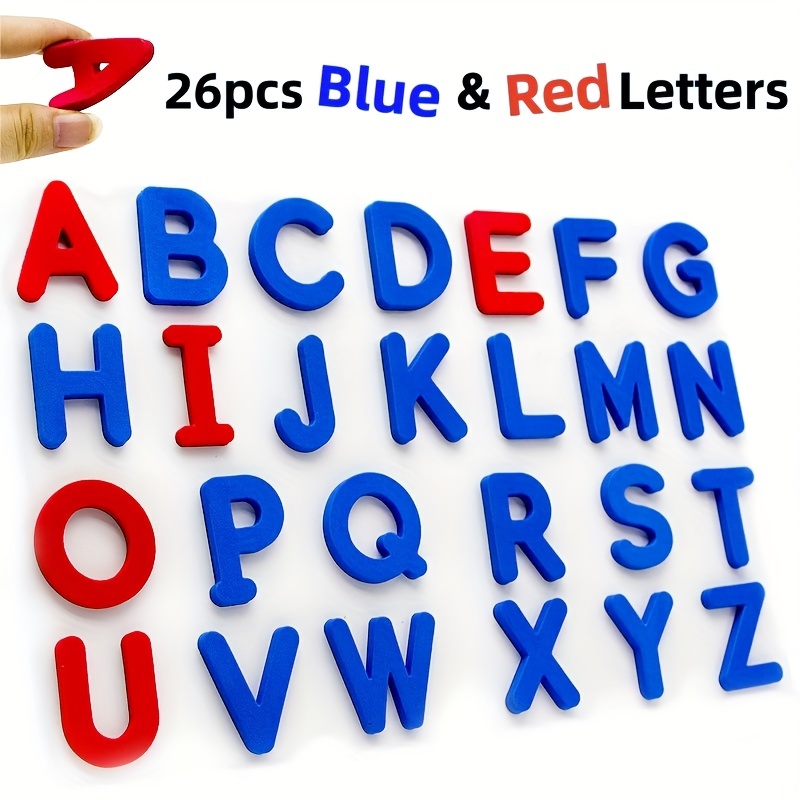 Kids Educational - Alphabet Numbers & More - الأحمر والأزرق الإنجليزية رسالة ملصقات مغناطيسية