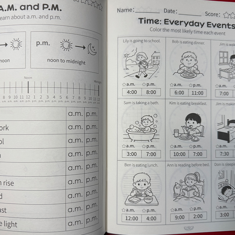 كتاب تمارين تعليم الوقت للأطفا - مراجعة Kids Educational Workbooks وسعره