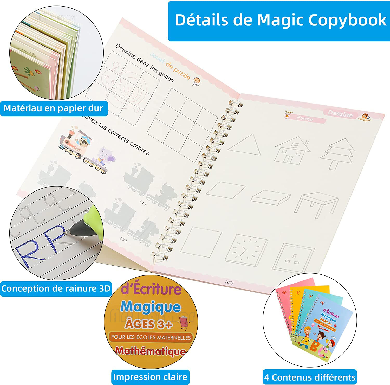 كتاب نسخ سحري فرنسي، كتاب ممار - مراجعة Kids Educational Workbooks وسعره