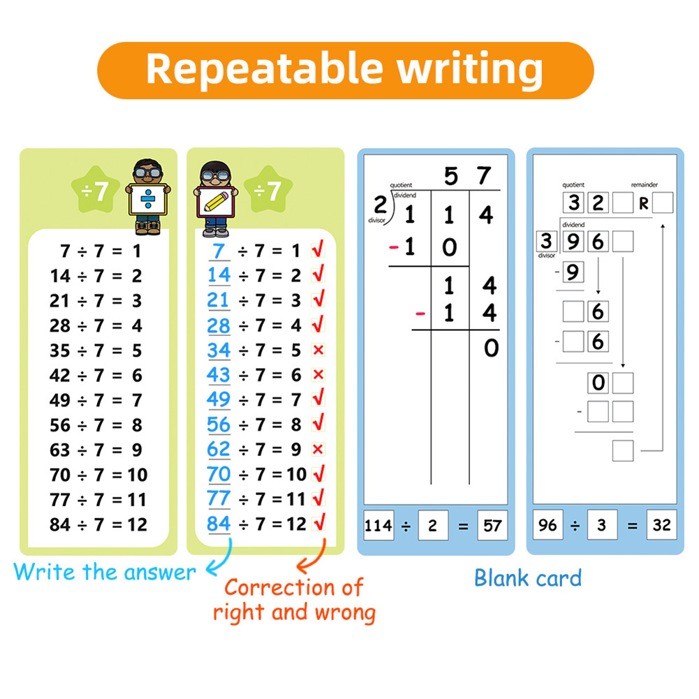 0-12 مخططات الضرب، بطاقات جدول - مراجعة Kids Education Table وسعره